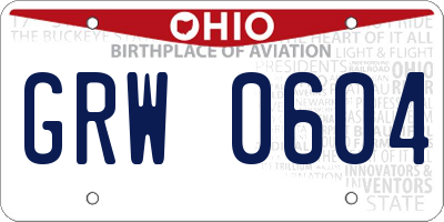 OH license plate GRW0604