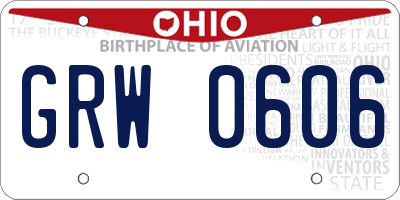 OH license plate GRW0606