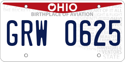 OH license plate GRW0625