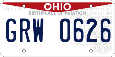 OH license plate GRW0626