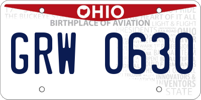 OH license plate GRW0630