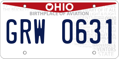 OH license plate GRW0631