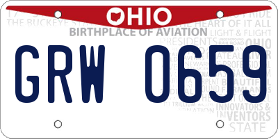 OH license plate GRW0659