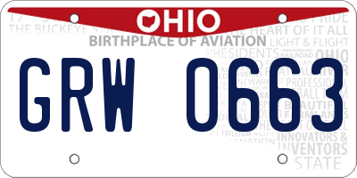 OH license plate GRW0663