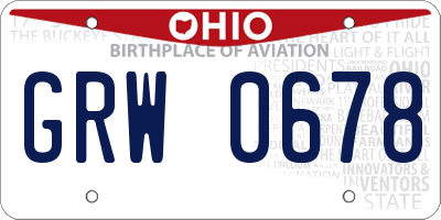 OH license plate GRW0678
