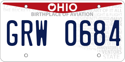 OH license plate GRW0684
