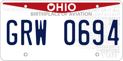 OH license plate GRW0694