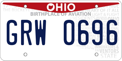 OH license plate GRW0696