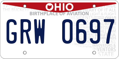 OH license plate GRW0697