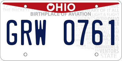 OH license plate GRW0761