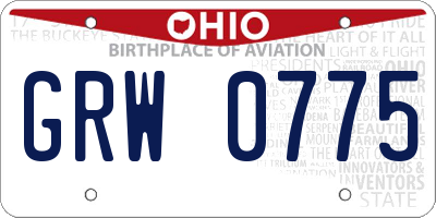 OH license plate GRW0775