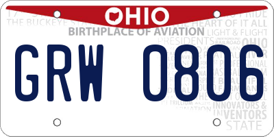 OH license plate GRW0806