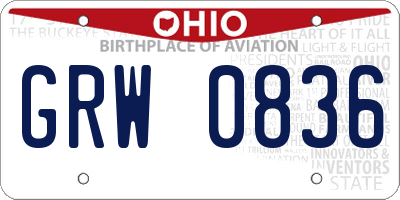 OH license plate GRW0836