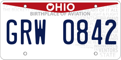 OH license plate GRW0842