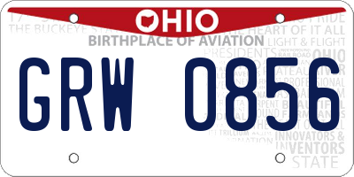OH license plate GRW0856