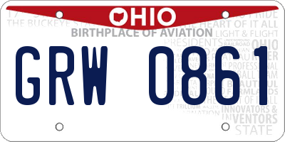 OH license plate GRW0861