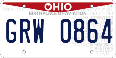 OH license plate GRW0864
