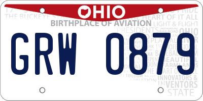 OH license plate GRW0879