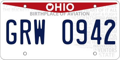 OH license plate GRW0942