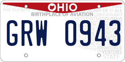 OH license plate GRW0943