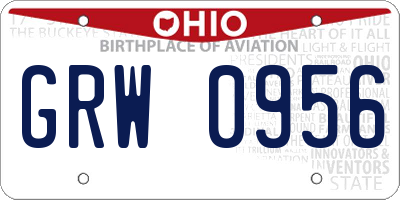 OH license plate GRW0956