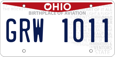 OH license plate GRW1011