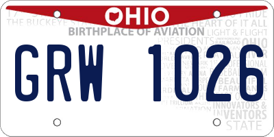 OH license plate GRW1026