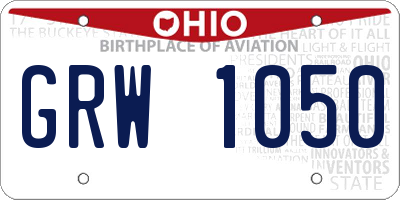 OH license plate GRW1050