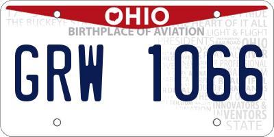 OH license plate GRW1066