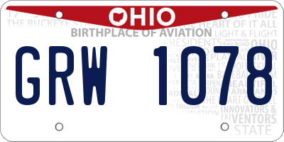 OH license plate GRW1078