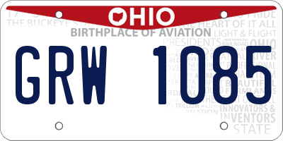 OH license plate GRW1085