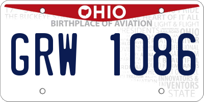 OH license plate GRW1086