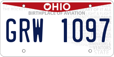 OH license plate GRW1097