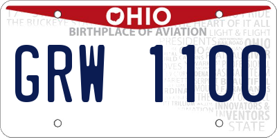 OH license plate GRW1100