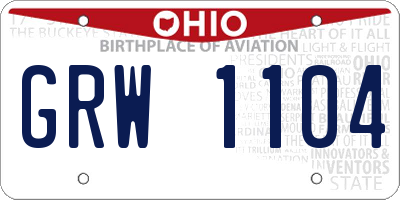 OH license plate GRW1104