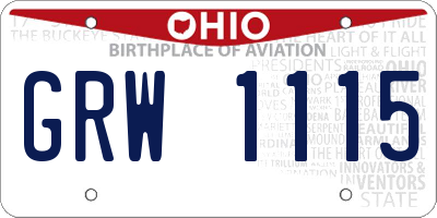 OH license plate GRW1115