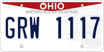 OH license plate GRW1117