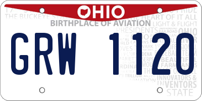 OH license plate GRW1120