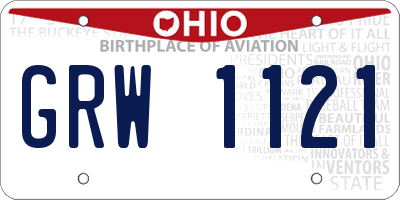 OH license plate GRW1121