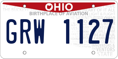 OH license plate GRW1127