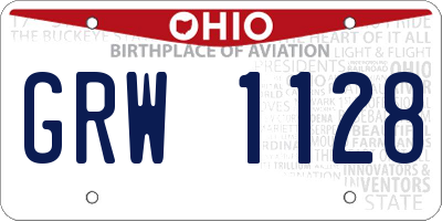 OH license plate GRW1128