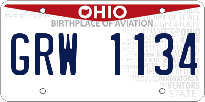 OH license plate GRW1134