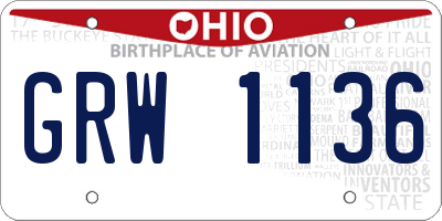 OH license plate GRW1136