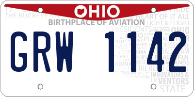 OH license plate GRW1142