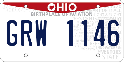 OH license plate GRW1146