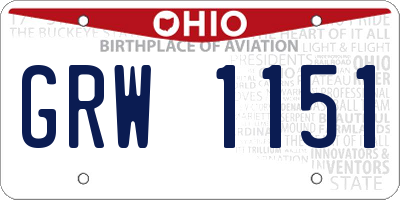 OH license plate GRW1151