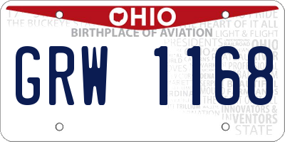 OH license plate GRW1168
