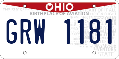OH license plate GRW1181