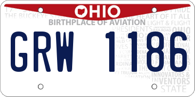 OH license plate GRW1186