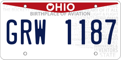 OH license plate GRW1187